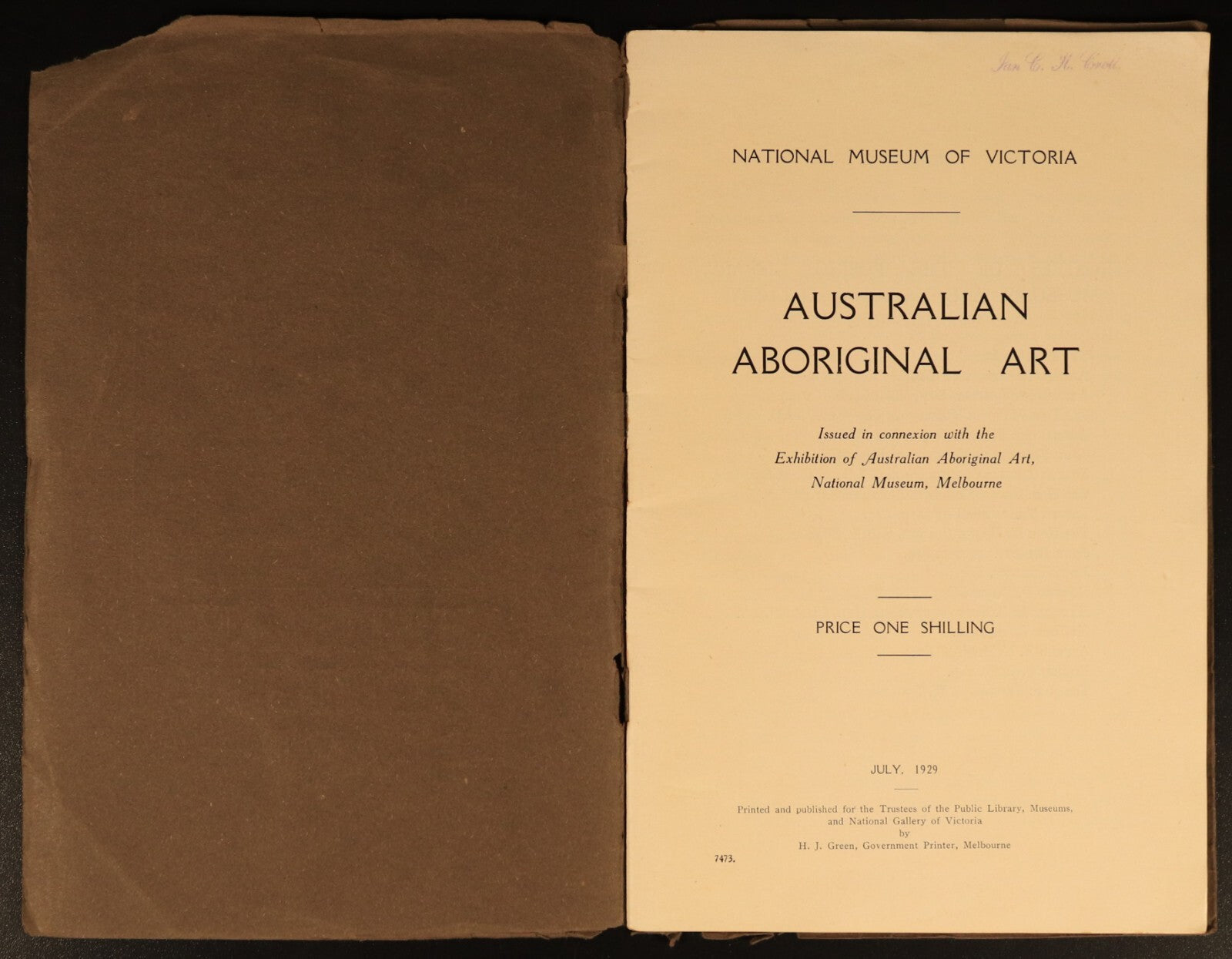 1929 Australian Aboriginal Art National Museum Melbourne Antique Art Book - 0