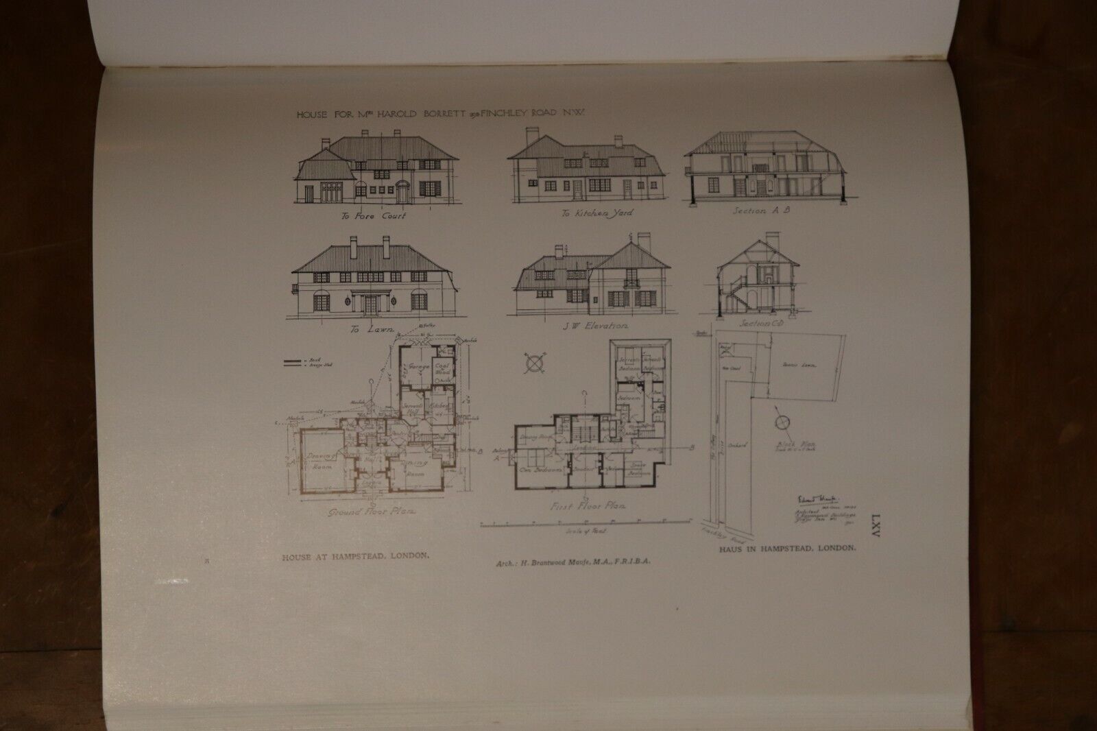 1925 Modern English Houses & Interiors by CH James Antique Architecture Book