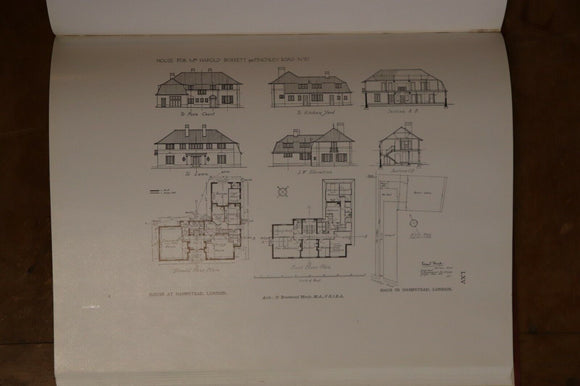 1925 Modern English Houses & Interiors by CH James Antique Architecture Book