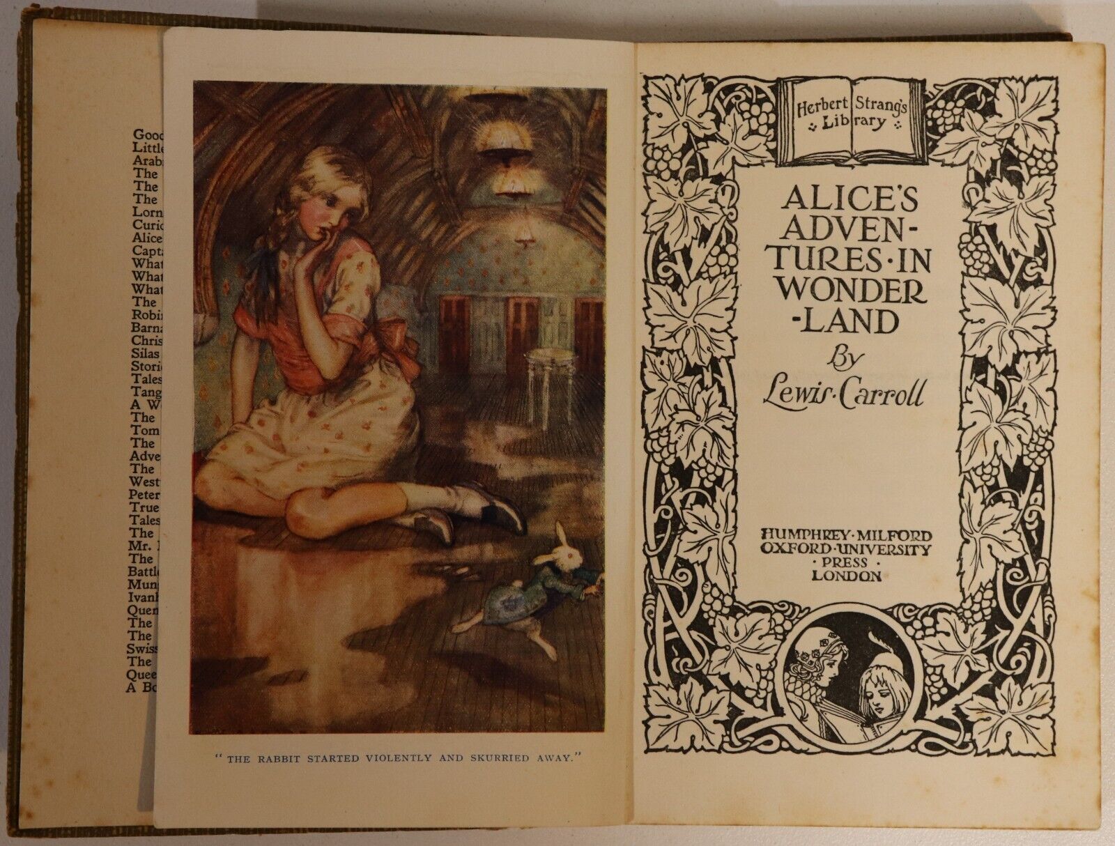 1923 Alice's Adventures In Wonderland by Lewis Carroll Antique Fiction Book