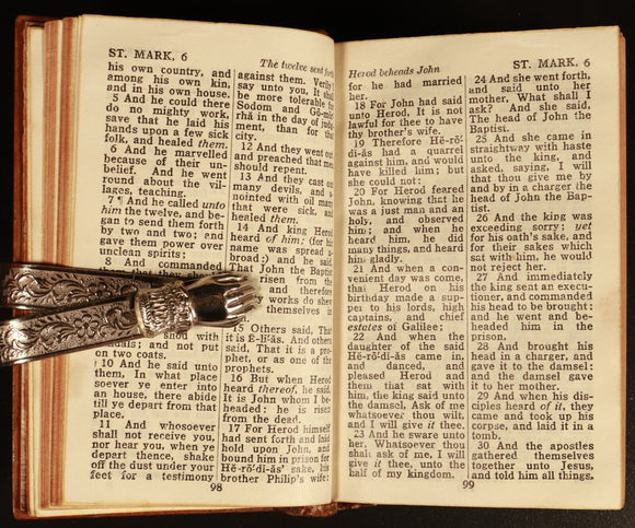 c1920 The New Testament Of Our Lord Jesus Christ Antiquarian Bible Wooden Covers