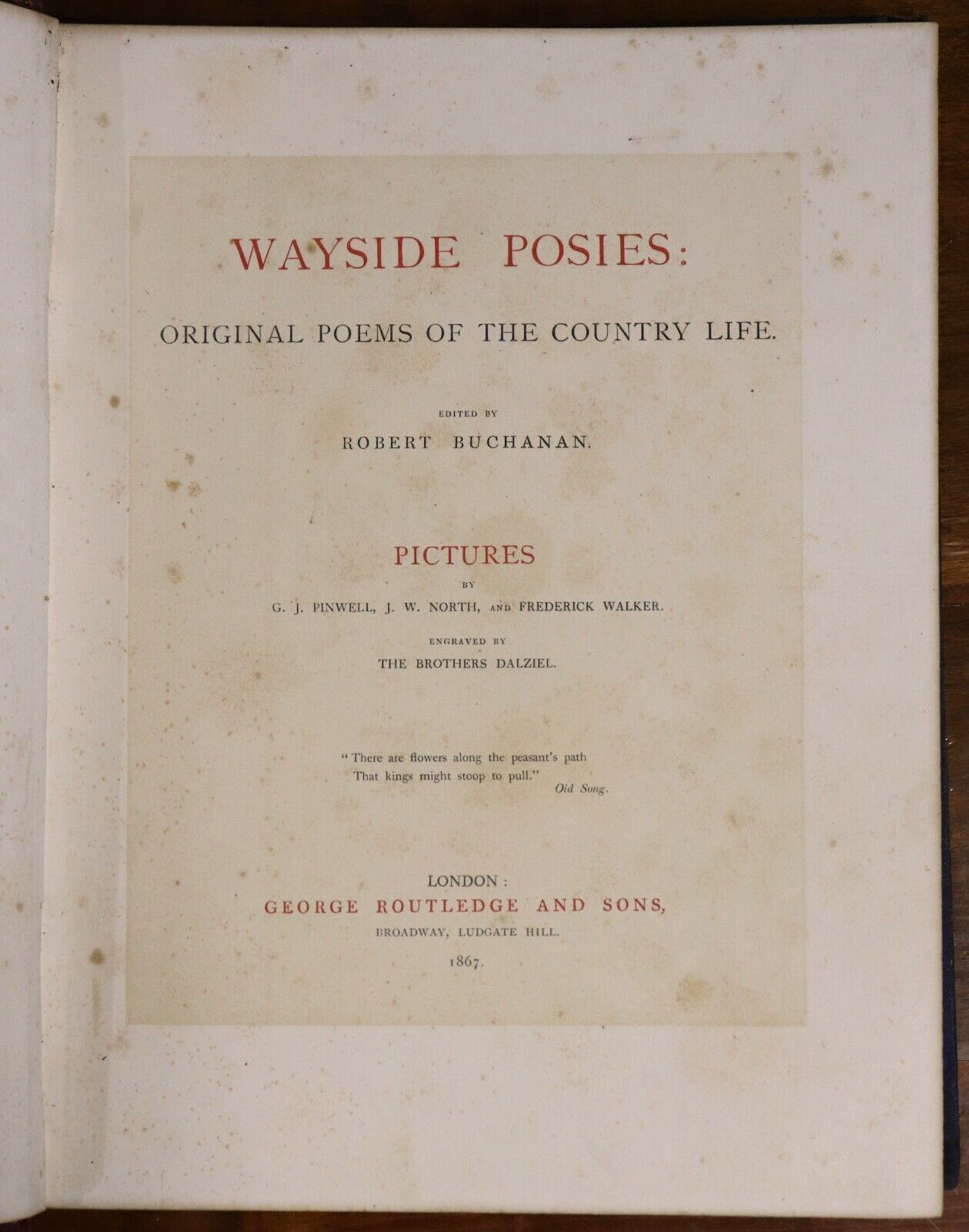 1867 Wayside Posies: Original Poems Of The Country Life Antiquarian Poetry Book - 0