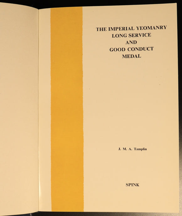 Spink Long Service & Good Conduct Medal 3vol Military Medal Reference Book 1978