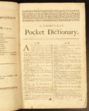 1753 Pocket Dictionary or Complete English Expositor Rare Antiquarian Book 1st-9