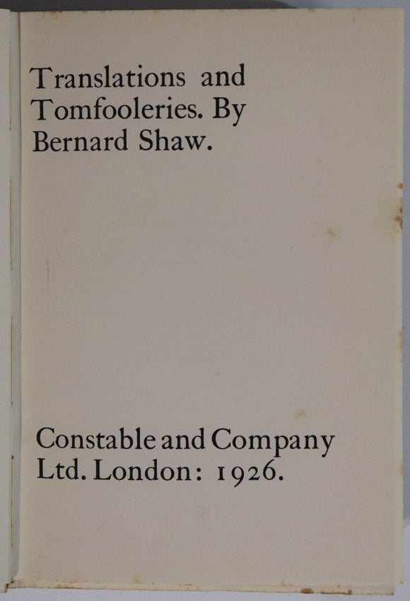 c1920 6vol Collected Works Of Bernard Shaw Literature Book Collection