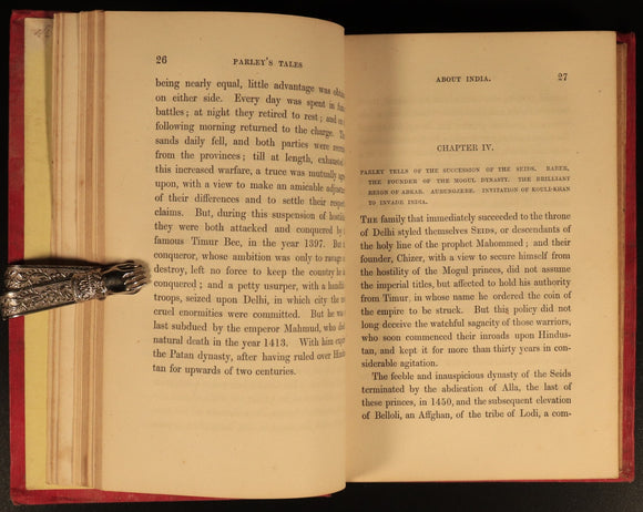 c1857 Our Oriental Kingdom by Peter Parley Antiquarian Indian History Book
