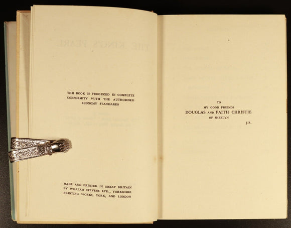 c1945 The King's Pearl by Jean Barre British Fiction Book w/Dustjacket 1st Ed