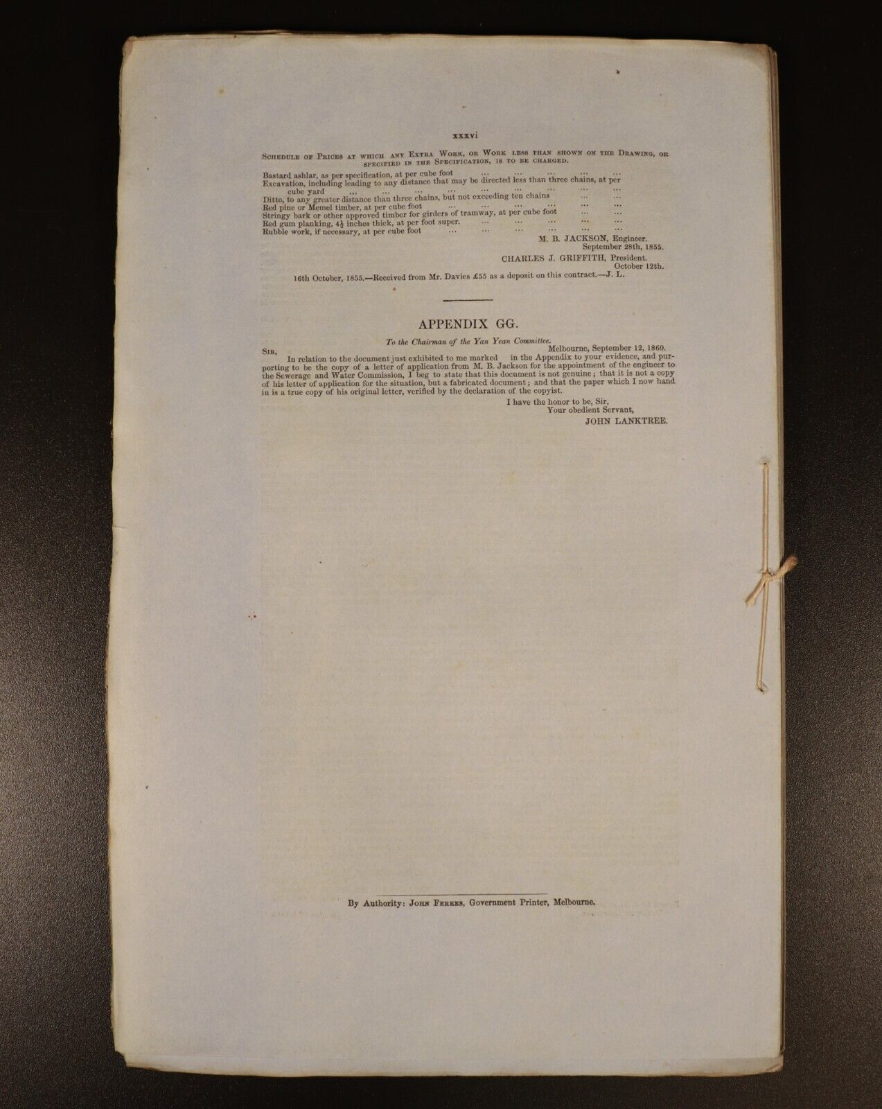 1860 Yan Yean Water Supply Colony Of Victoria Government Report History Book