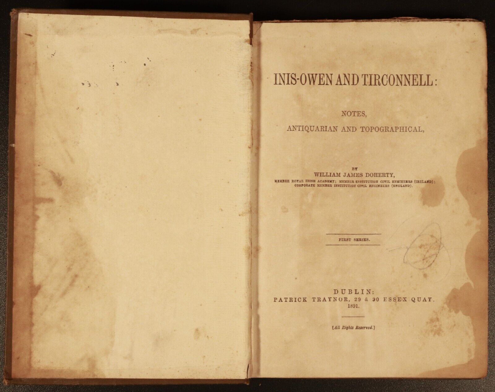 1891 Inis-Owen & Tirconnell by W Doherty Antiquarian Irish History Book 1 of 100