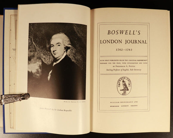 1951 Boswell's London Journal 1762 - 1763 Vintage Scottish History Book