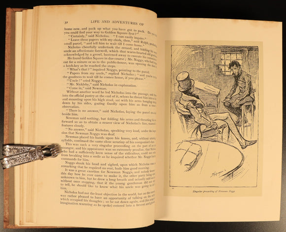 1912 Nicholas Nickleby by Charles Dickens Antique Fiction Book Gresham V4