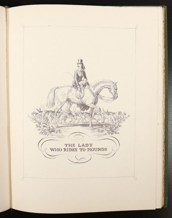 1934 Hunting Sketches by Anthony Trollope Antique British Literature & Art Book