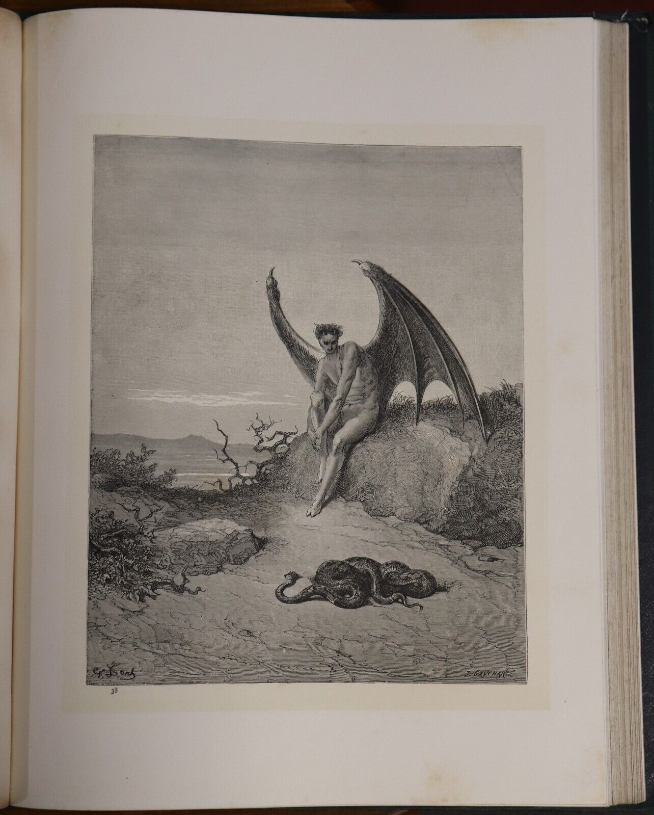 c1880 Milton's Paradise Lost: Gustave Dore Antiquarian Book Illustrated Cloth