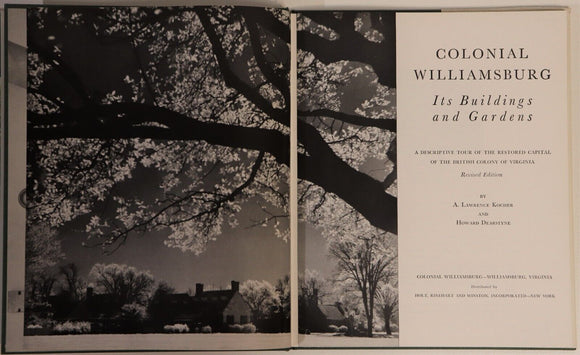 1966 Colonial Williamsburg Vintage American Architecture & History Book
