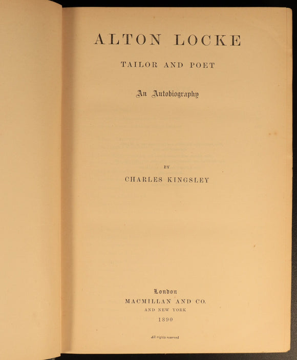 1890 Charles Kingsley Alton Locke Hereward The Wake etc Antique Fiction Books