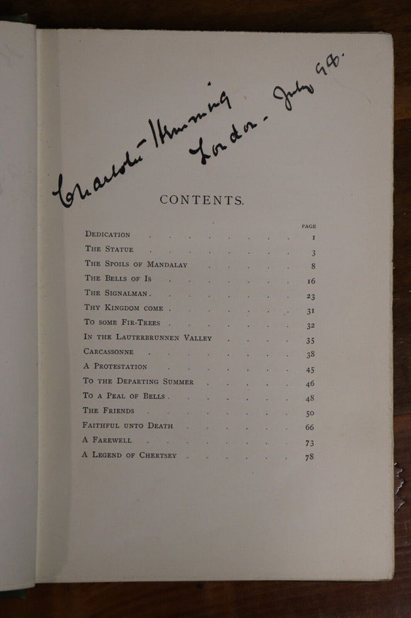 1896 In Hours Of Leisure by Clifford Harrison Antique Poetry Book