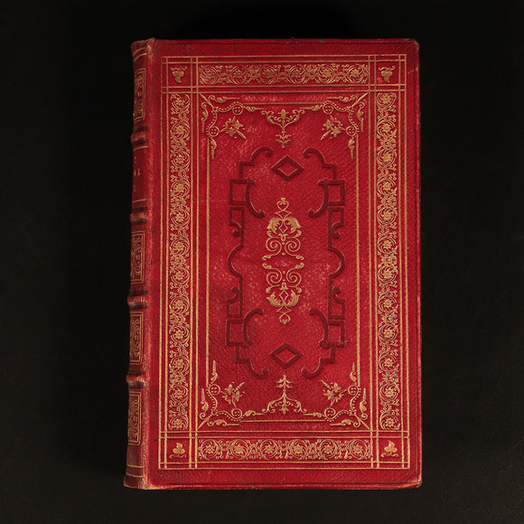 c1850 Poetical Works Of John Milton Paradise Lost Antique Poetry Book Leather