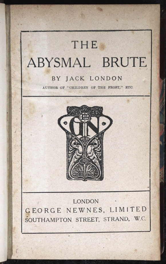 c1914 The Abysmal Brute & The Game by Jack London Antique Fiction Book