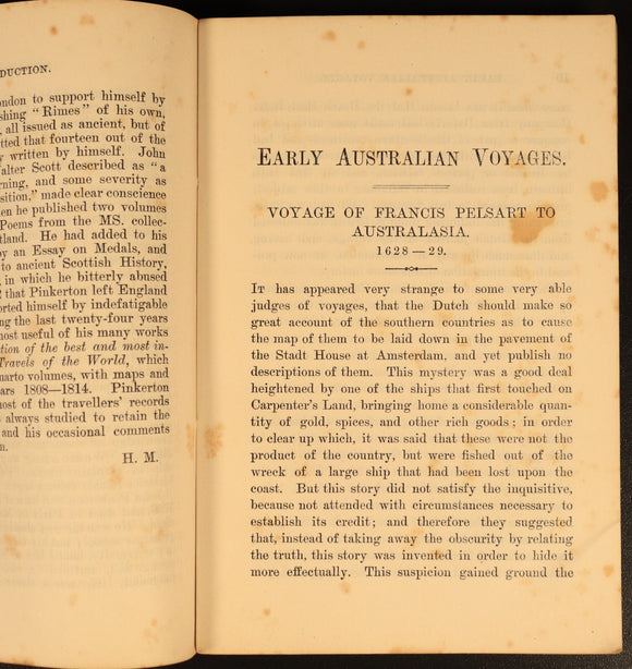 1886 Early Australian Voyages Pelsart Dampier Tasman Antiquarian History Book