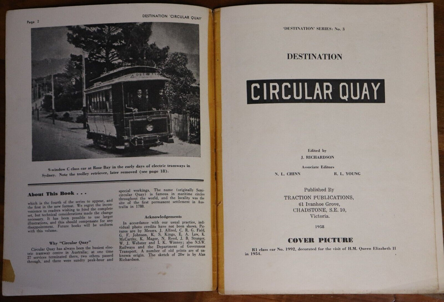 1958 Destination Circular Quay Pictorial Review Of Sydney Tramcars Rail Book