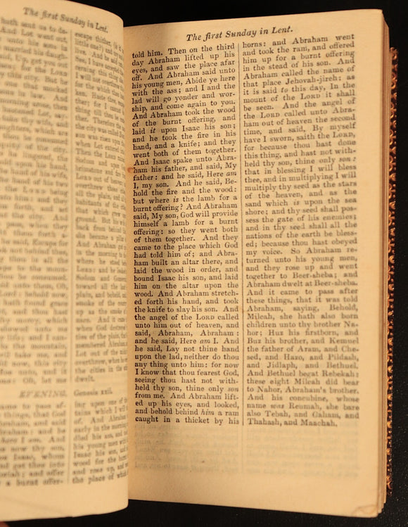 1845 Proper Lessons & Common Prayer Miniature Bible 2vol Set Antique Books