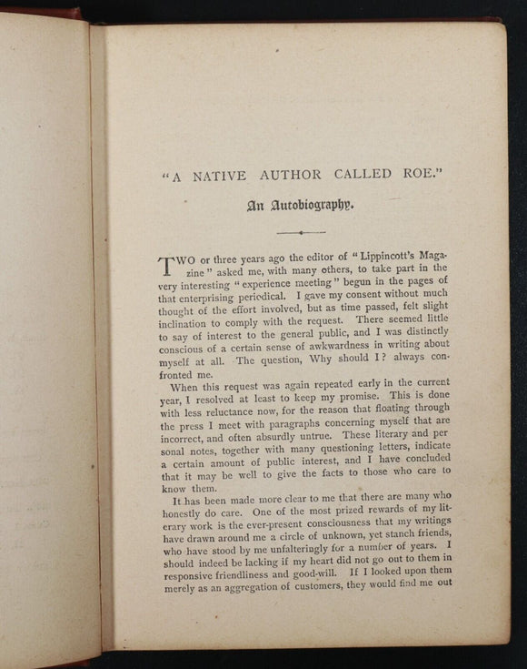 c1910 Taken Alive & Other Stories by E.P. Roe Antique American Fiction Book