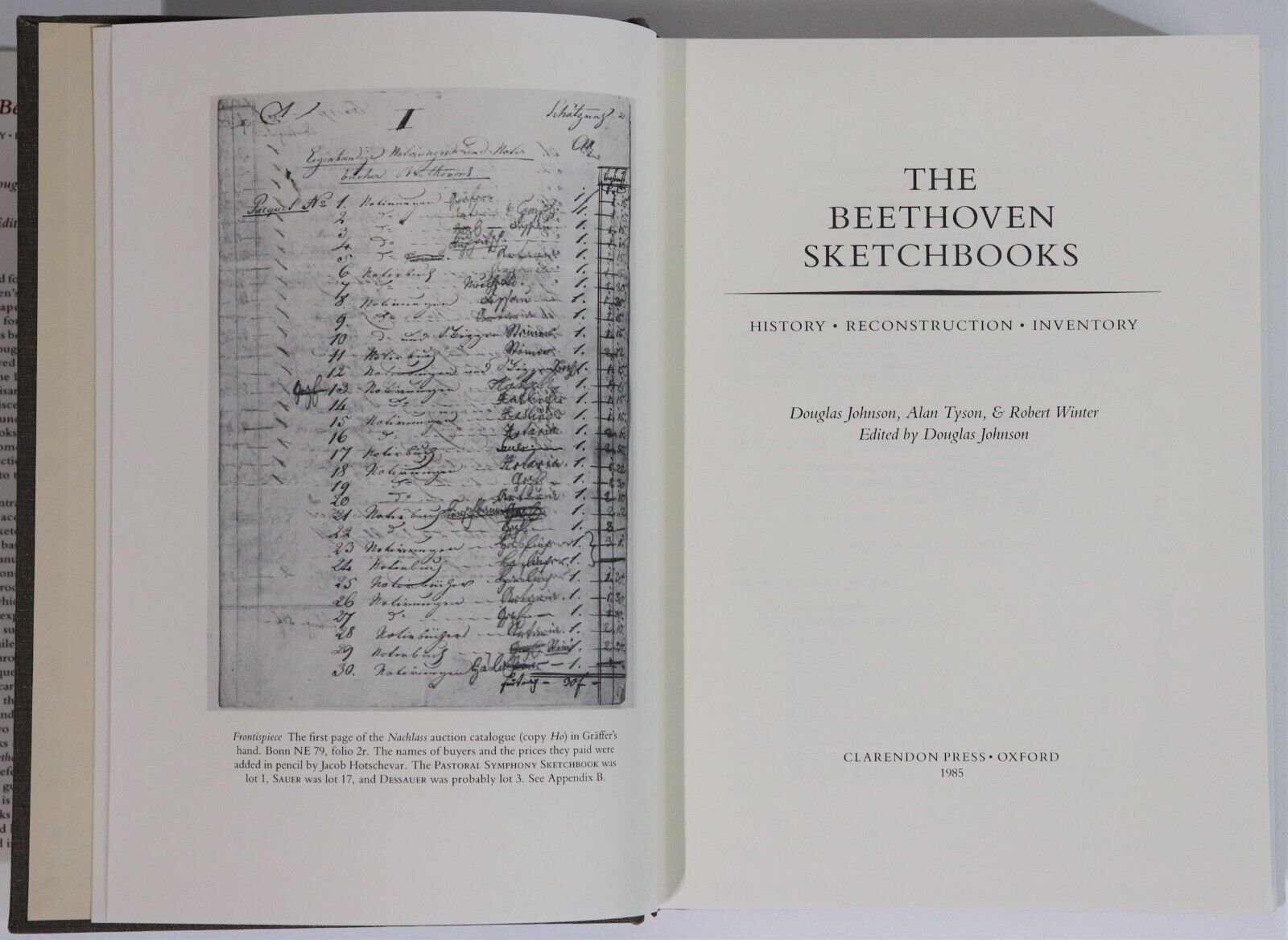 1985 The Beethoven Sketchbooks by Douglas Johnson Music History Reference Book