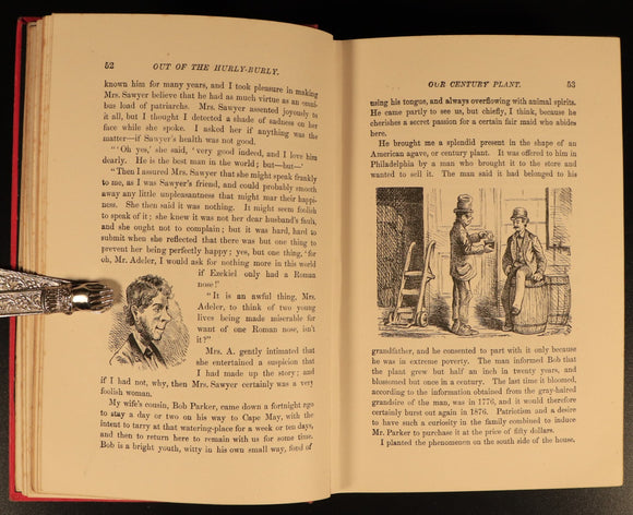 c1900 Out Of The Hurly-Burly by Max Adeler Antique American Fiction Book
