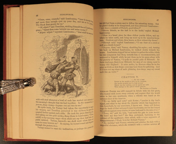 1882 Kenilworth + Guy Mannering by Walter Scott Antique Fiction Books 2vol In 1