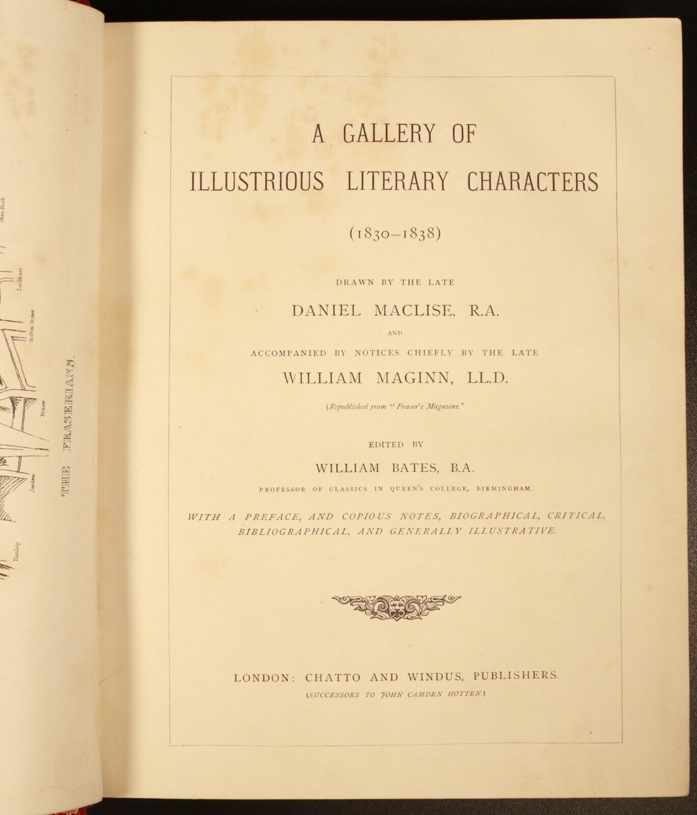 c1874 Maclise's Portrait Gallery Literary Characters Antique Literary Art Book