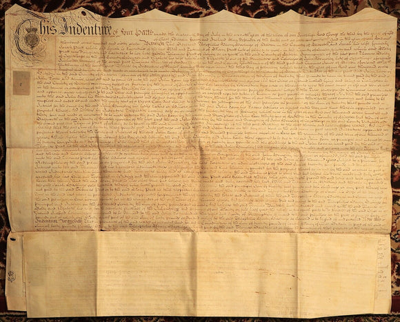 1767 Indenture Conveyance English Legal Document Manuscript Vellum Lease