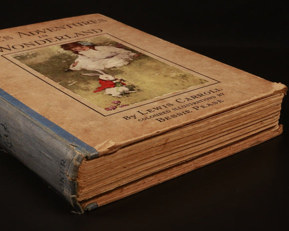 c1930 Alice's Adventures In Wonderland Antique Children's Book Bessie Pease Ed.