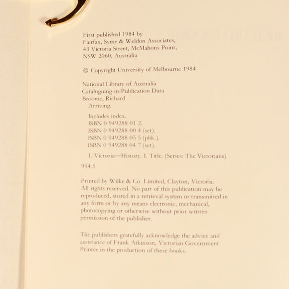 1984 3vol The Victorians: Arriving, Settling etc. Australian History Book Set