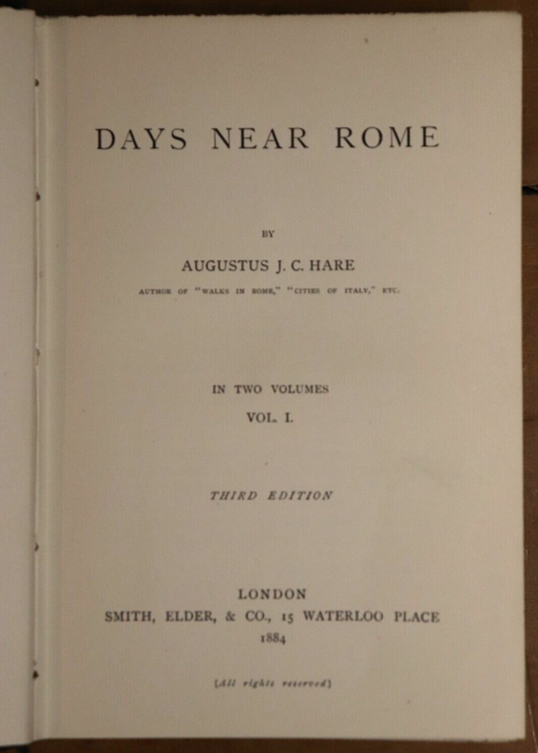 1884 2vol Days Near Rome by Augustus Hare Antique Roman History Book Set - 0