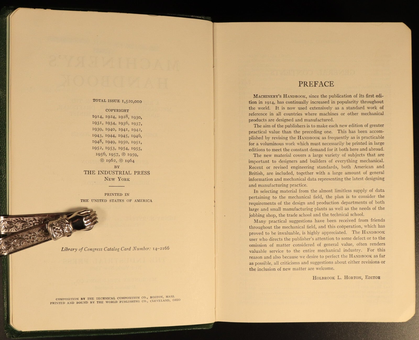 Machinery's Handbook by Oberg & Jones 1964 Vintage Engineering Reference Book