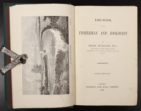 1883 Log-Book Of A Fisherman & Zoologist F Buckland Antique Natural History Book