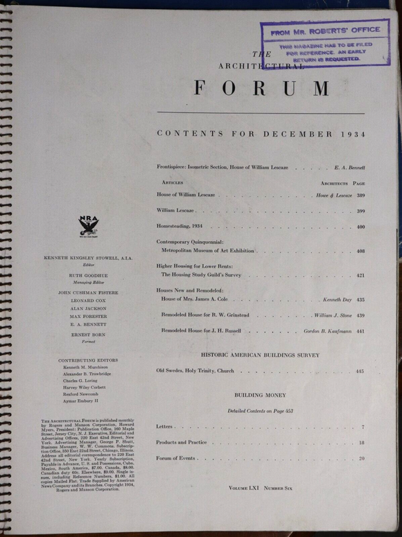 c1934 3vol The Architectural Forum: Building Money Antique Architecture Books