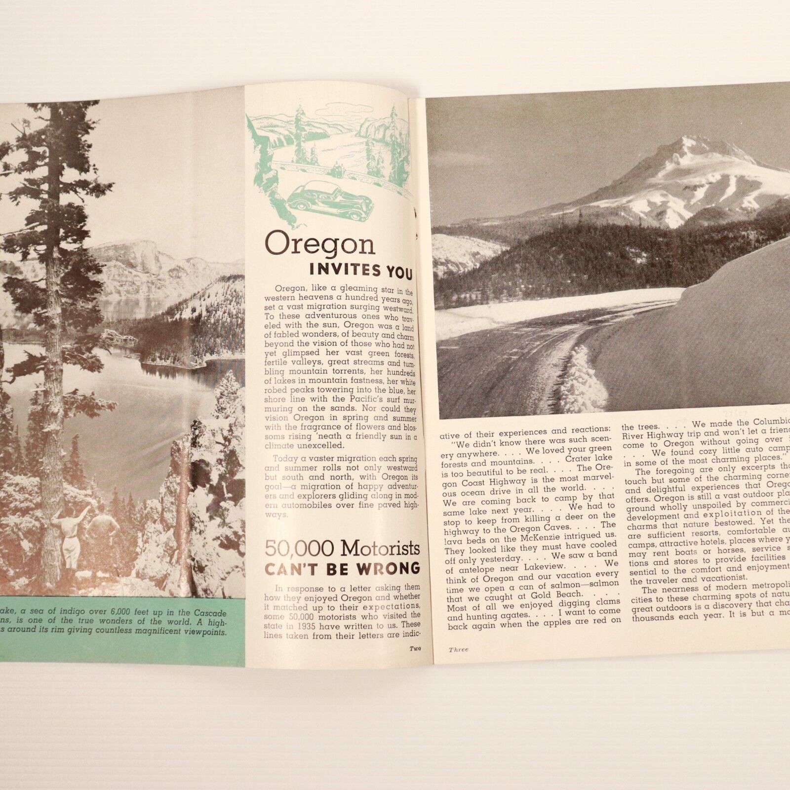 c1935 Drive Oregon Highways Antique Tourism Brochure American History Ephemera - 0