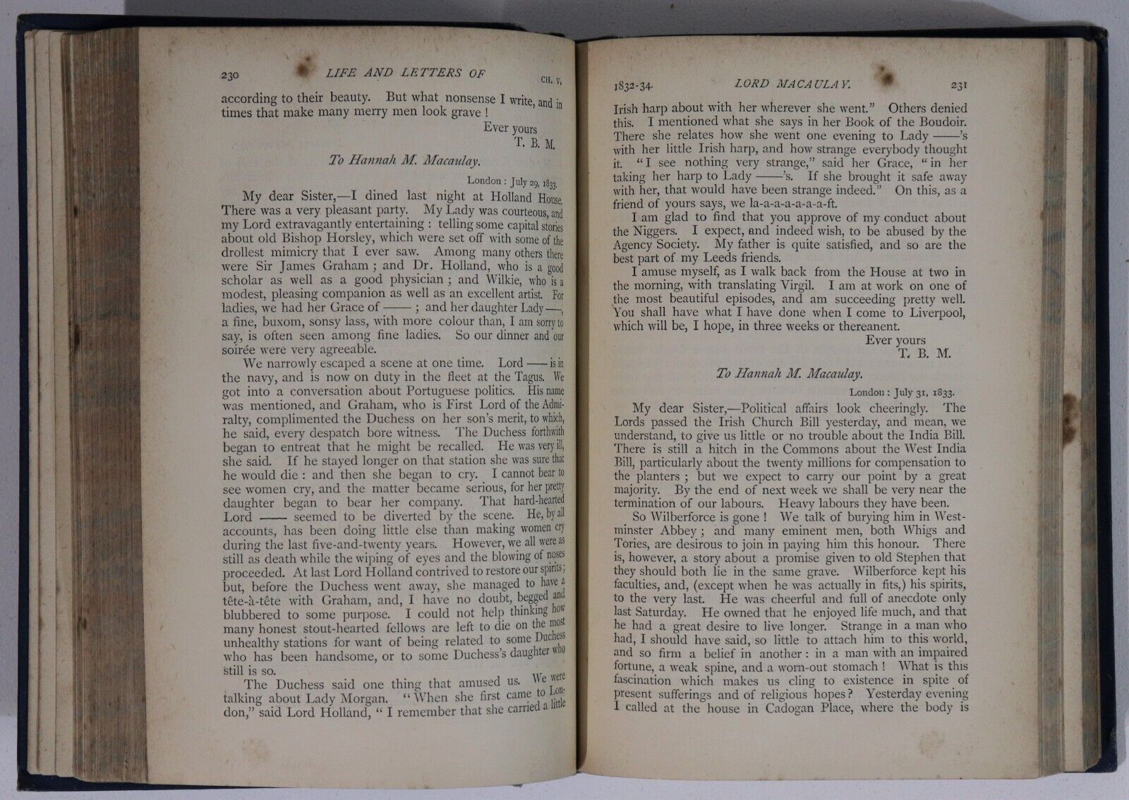 1889 The Life & Letters Of Lord Macaulay Antique British History Book