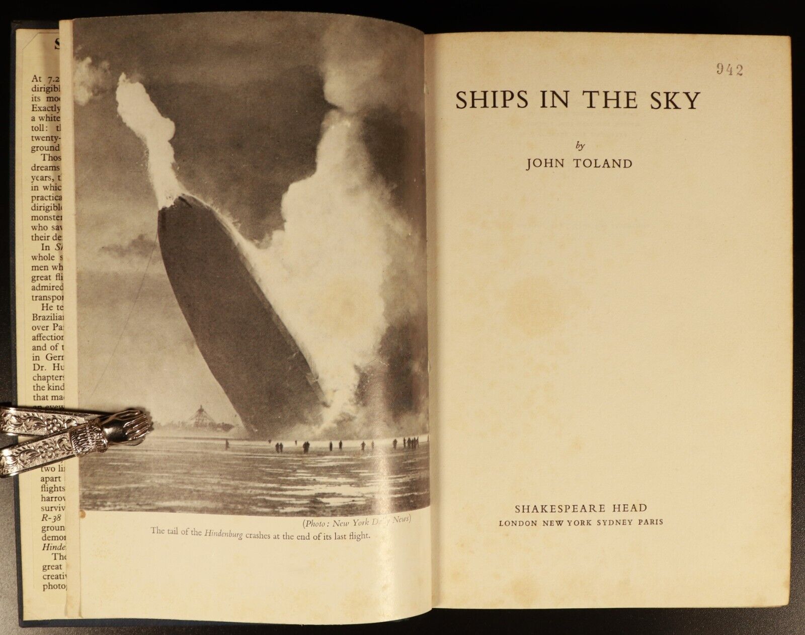 1957 Ships In The Sky - Airship Disasters by John Toland Aviation History Book