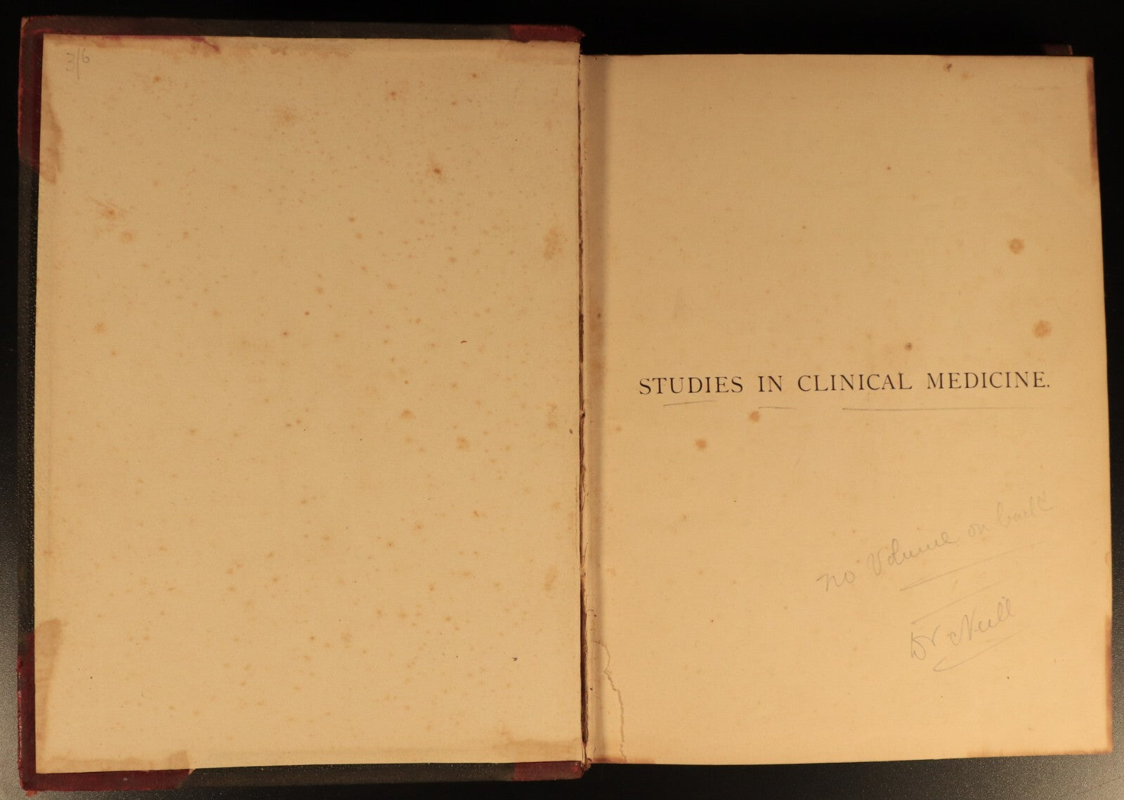 1890 Studies In Clinical Medicine by Byrom Bramwell Antiquarian Medical Book