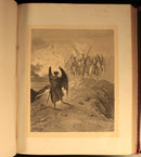 c1880 Milton's Paradise Lost: Gustave Dore Antiquarian Book Engravings In Red-17