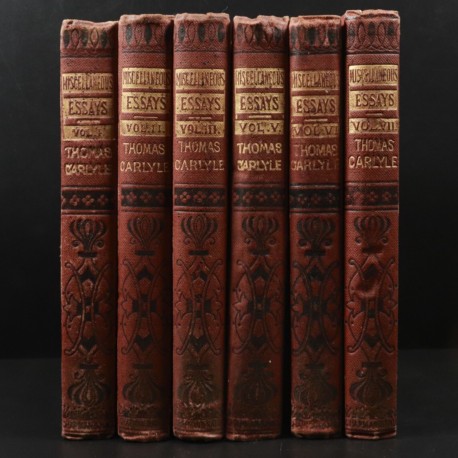 1872 6vol Critical & Miscellaneous Essays by Thomas Carlyle Antiquarian Books