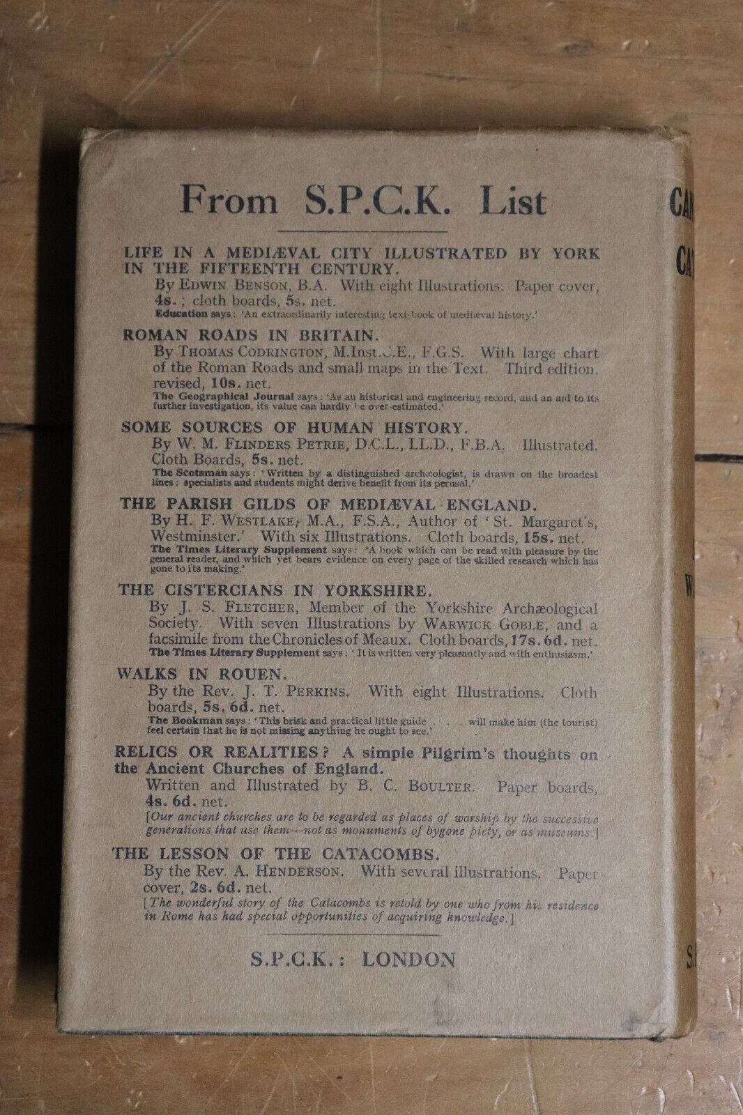 1923 Canterbury Cathedral by SA Warner 1st Edition Antique Architecture Book