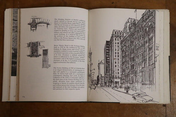 1963 Seattle Cityscape by Victor Steinbrueck Vintage Architecture Book