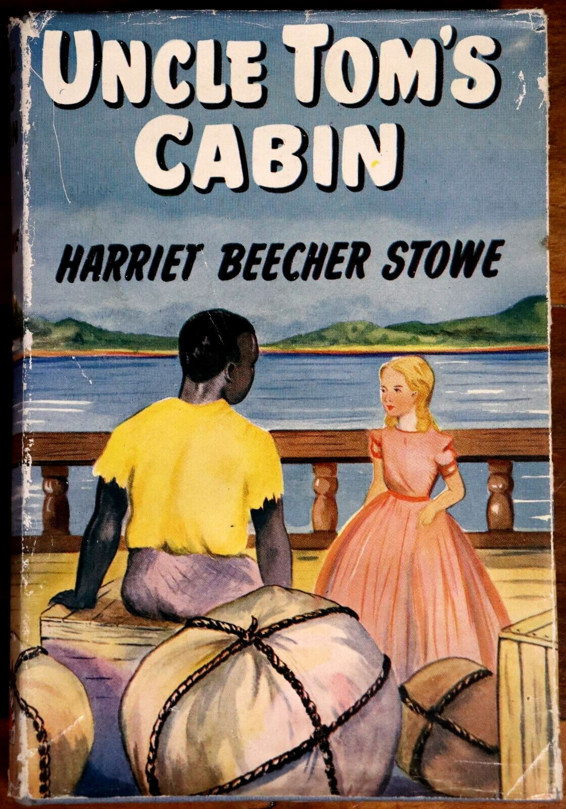 c1945 Uncle Tom's Cabin by Harriet Beecher Stowe Antique Fiction Book Dustjacket