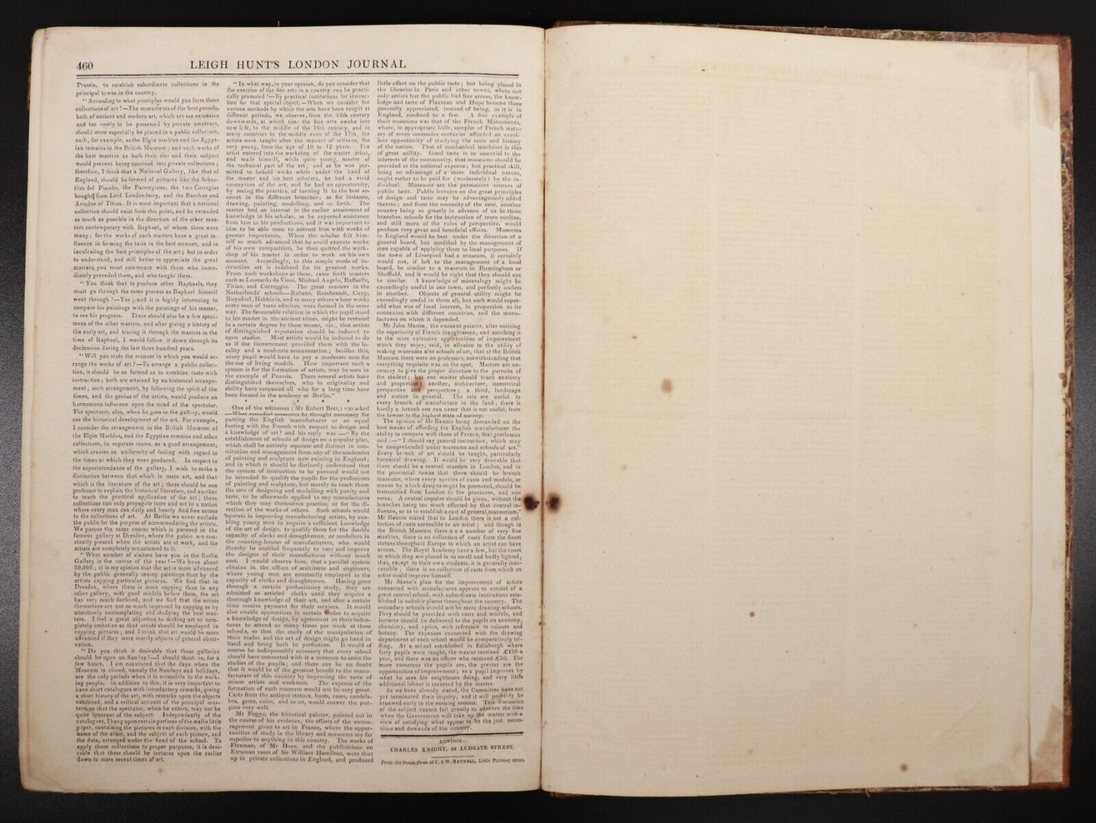 1835 Leigh Hunt's London Journal & The Printing Machine Antiquarian British Book