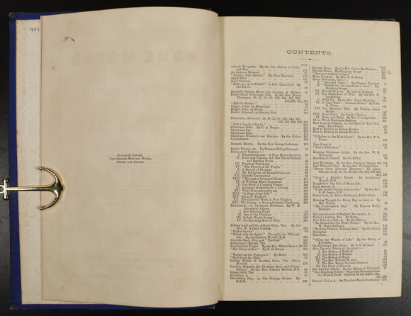 1889 Home Words For Heart & Hearth Antique British Literature Theology Book