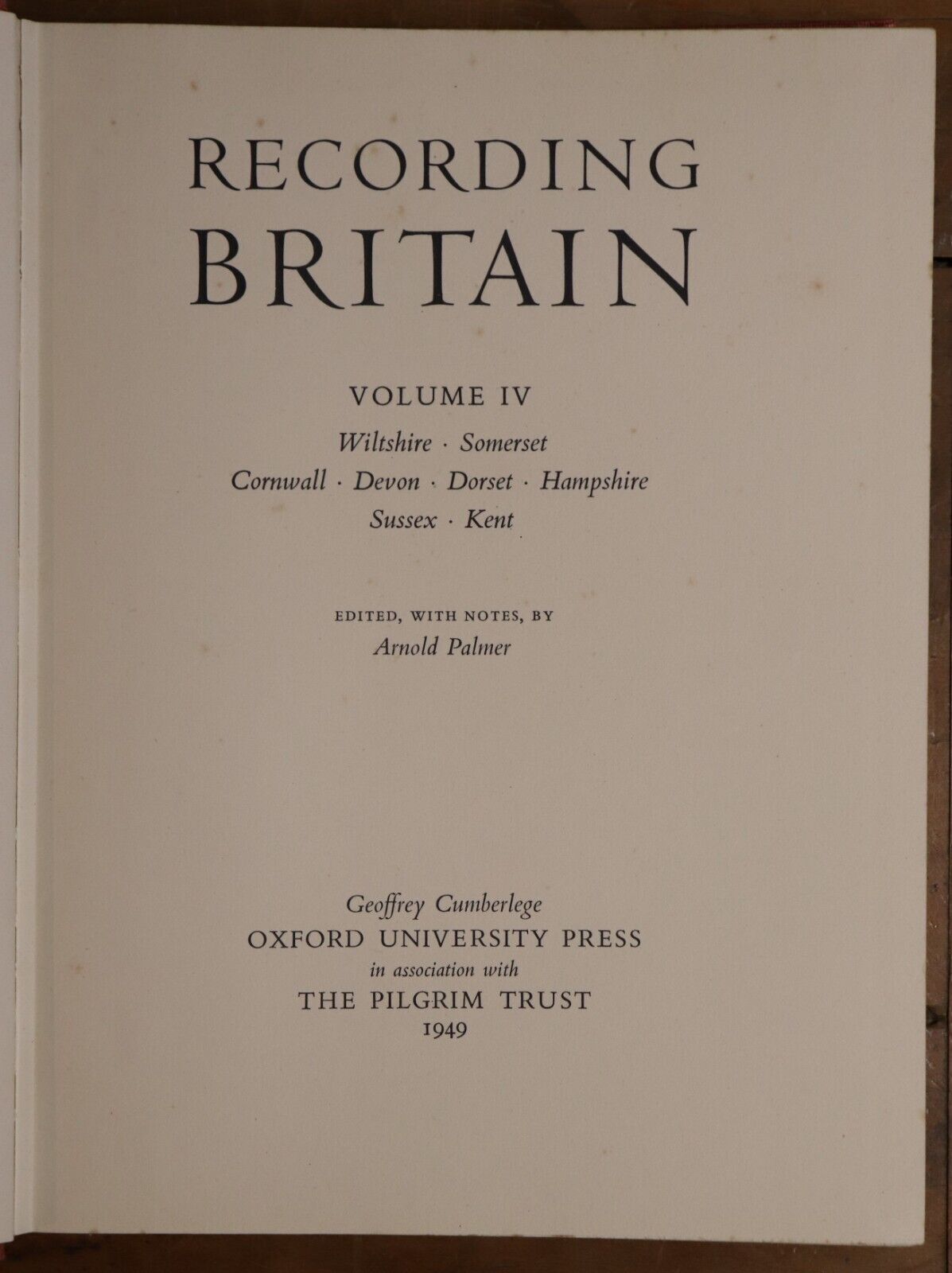 c1946 Recording Britain by G. Cumberlege Antique British History Book Set