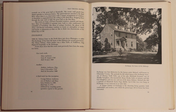 1955 Old Virginia Houses by E.F. Farrar Vintage American Architecture Book